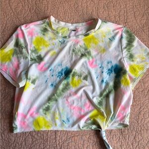 Tie-Dye Cropped swim cover up